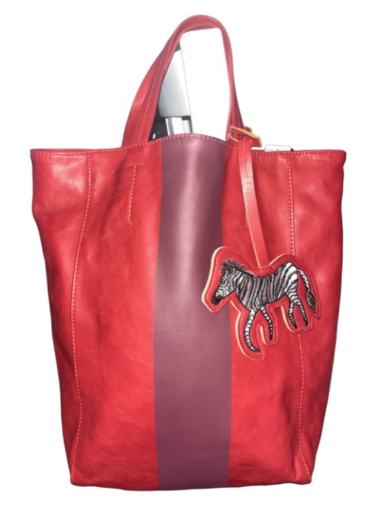 Saks Fifth Avenue Handbags - NWT Saks Fifth Avenue Red Zebra
Tote Bag Stripe Large Shopper